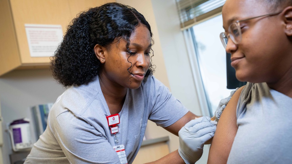 health care provider with patient